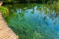 Pathway over the lake in Plitvice Lakes, Croatia Royalty Free Stock Photo