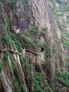 The pathway over the precipice Huang Shan Royalty Free Stock Photo