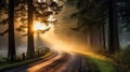 pathway road in forest Royalty Free Stock Photo
