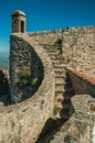 Pathway and stairs on wall going up to watchtower at the Marvao Castle