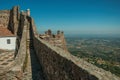 Pathway and stairs on wall with watchtowers at the Marvao Castle