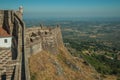 Pathway and stairs on wall with watchtowers at the Marvao Castle