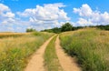 Pathway in steppe Royalty Free Stock Photo