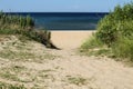 Pathway to Beach at Ocean View Beach in Norfolk, VA Royalty Free Stock Photo