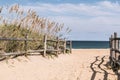 Pathway to Beach with Wooden Fence at Sandbridge Royalty Free Stock Photo