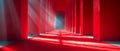 Pathway to Elegance: Red Carpet Aisle for a Stylish Award Show. Concept Award Show Decor, Red Royalty Free Stock Photo