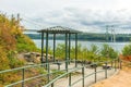 Pathway to the park in Narrows steel bridge area in Tacoma,Washington,USA.. Royalty Free Stock Photo