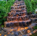 Pathway to Tranquility: Stone Steps Guiding Through the Park