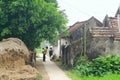 A pathway to village in a rural area in the countryside of the North of Vietnam