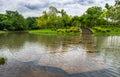 Pathway under water in public park