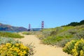 Pathway with the view of Golden Gate Bridge.