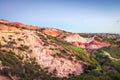 Pathway with wooden stairs to Sugarloaf at Hallett Cove