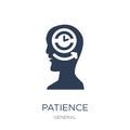 patience icon. Trendy flat vector patience icon on white background from General collection Royalty Free Stock Photo