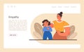 Patience web banner or landing page. Calm person finding