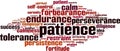 Patience word cloud Royalty Free Stock Photo