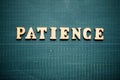 Patience word view Royalty Free Stock Photo