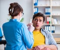 Patient afraid of dentist during doctor visit