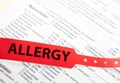 Patient Allergy Red Wrist Brand Royalty Free Stock Photo