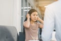 Patient asian woman crying with professional psychologist,Therapist conducting a consultation and counseling at hospital Royalty Free Stock Photo