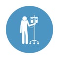 patient with a capillary icon in badge style. One of hospital collection icon can be used for UI, UX