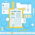 Patient card, medical illustration.