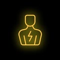 Patient care icon neon vector Royalty Free Stock Photo