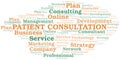 Patient Consultation typography vector word cloud Royalty Free Stock Photo