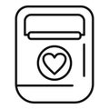 Patient defibrillator icon outline vector. Automatic care person