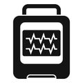 Patient defibrillator icon simple vector. Automatic care person