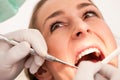 Patient with Dentist - dental treatment Royalty Free Stock Photo