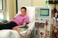 Patient on dialysis machine Royalty Free Stock Photo