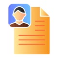 Patient document flat icon. Medical file color icons in trendy flat style. Profile paper gradient style design, designed