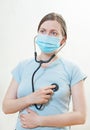 The patient with stethoscope