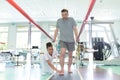 Patient doing physical therapy Royalty Free Stock Photo