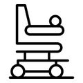 Patient electric wheelchair icon outline vector. Motor person