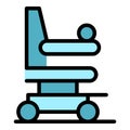 Patient electric wheelchair icon vector flat