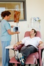 Patient giving nurse a smile