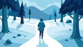 The patient is guided to visualize themselves walking through a pristine snowy forest leaving behind all burdens and Royalty Free Stock Photo