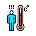 patient high temperature color icon vector illustration