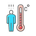 patient high temperature color icon vector illustration