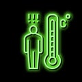 patient high temperature neon glow icon illustration