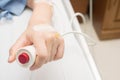 Patient hold emergency button Royalty Free Stock Photo