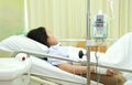 Patient in hospital bed Royalty Free Stock Photo