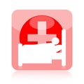 Patient in hospital medical icon