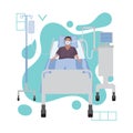 Patient in intensive care with a ventilator. Abstract pattern