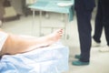 Patient leg in operating theater Royalty Free Stock Photo