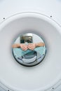 Patient lies in the chamber of the tomograph in the medical center Royalty Free Stock Photo