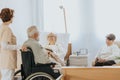 Patient lies in a hospital bed Royalty Free Stock Photo