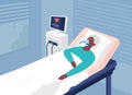 Patient with life-threatening condition flat color vector illustration Royalty Free Stock Photo