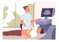 Patient lying on the couch during an ultrasound examination